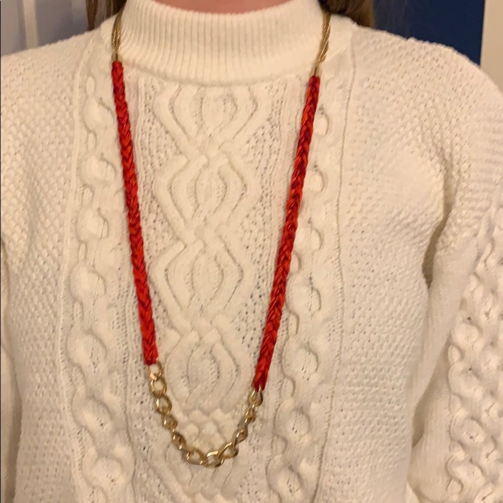 16.5” rust and gold chain necklace